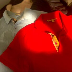 The color is Red and baby blue and still in good conditioning